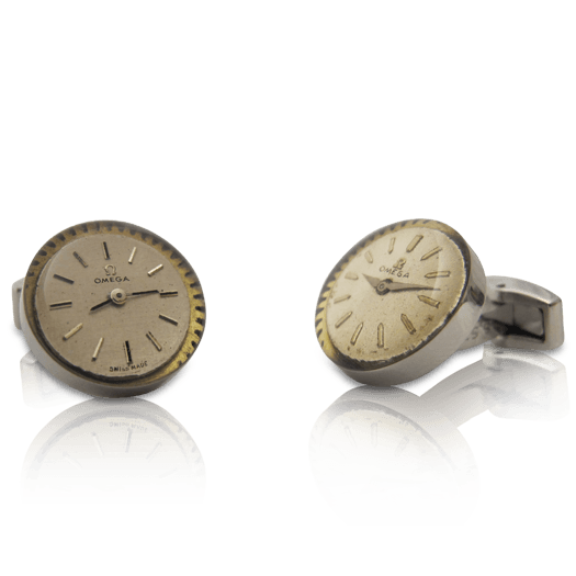 Boutons de manchette cadran de montre OMEGA - Les Accessoires de Georges 