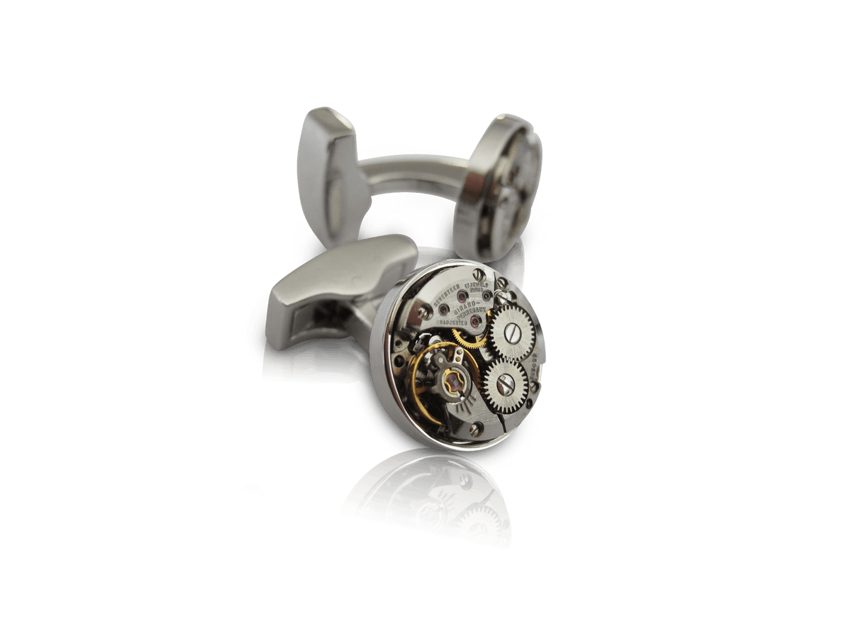 Lot De 2 Boutons De Manchette Mouvement Montre Vintage - Acier Inoxydable Et Cuivre, Boîte Cadeau Incluse